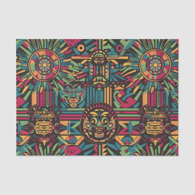 Warme Beige "Eclipsed Suns and Pyramids" Gewebepfr Seidenpapier (Vorderseite)