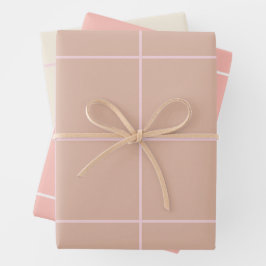 Warme Beige-Gitterstruktur Minimalistisches weiche Geschenkpapier Set