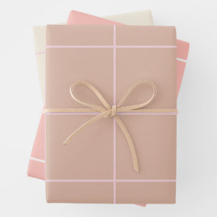 Warme Beige-Gitterstruktur Minimalistisches weiche Geschenkpapier Set