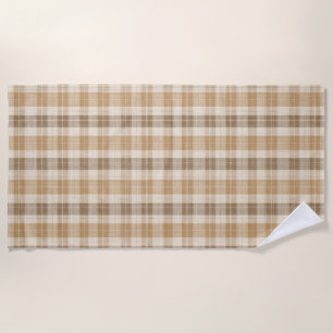 Warme beige karierte Leinenstruktur mit Webmuster Strandtuch