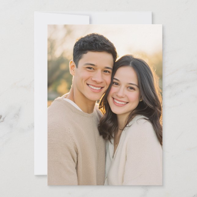 Warme Beige Romantische Fotografie Einladung (Vorderseite)