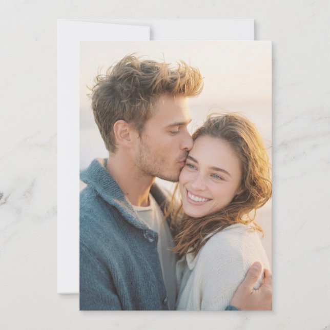 Warme Beige Romantische Fotografie Einladung (Vorderseite)