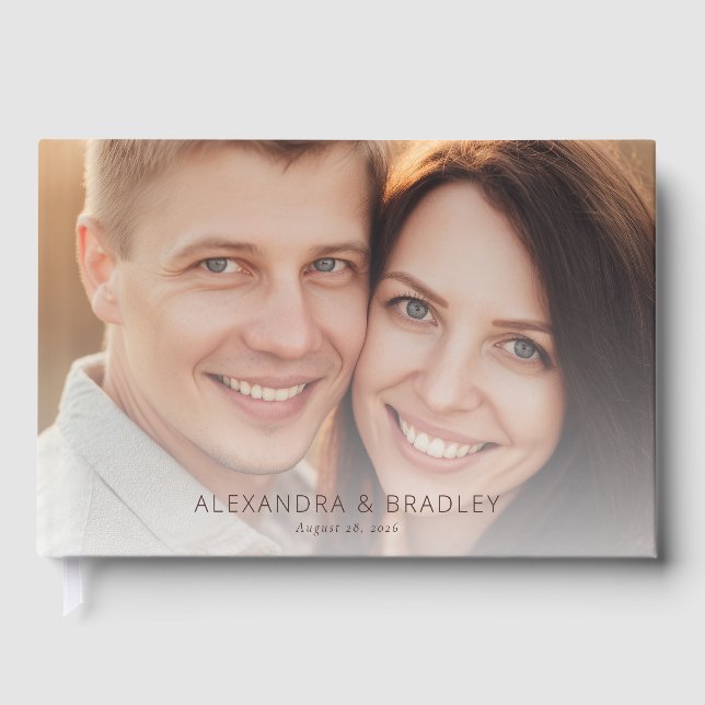 Warme beige romantische Fotografie Gästebuch (Vorderseite)