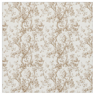 Warme, beige Toile mit Rose und Zweigstellen Stoff