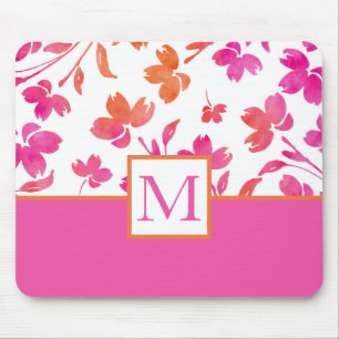 Warme Blume in Rosa und Orange Mousepad