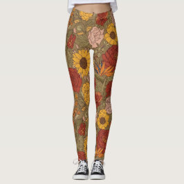 Warme Blumenmuster-Leggings Leggings