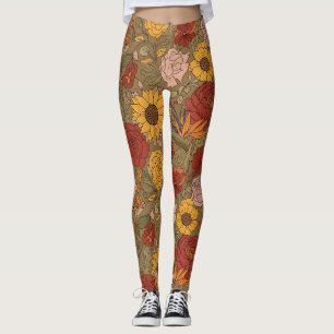 Warme Blumenmuster-Leggings Leggings