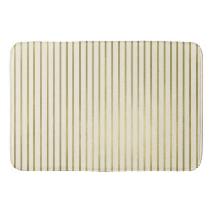 Warme Creme Gold Streifen Minimal Chic Muster Badematte