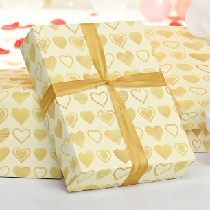 Warme Creme Minimal Herzen Valentinstag Geschenk Geschenkpapier