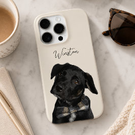 Warme Creme moderne Hund Foto und Schrift Haustier iPhone 16 Pro Hülle