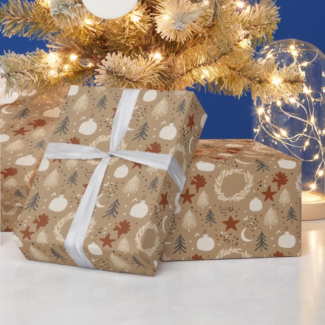 Warme Erde Feiertags-Pampas Geschenkpapier (Feiertage)