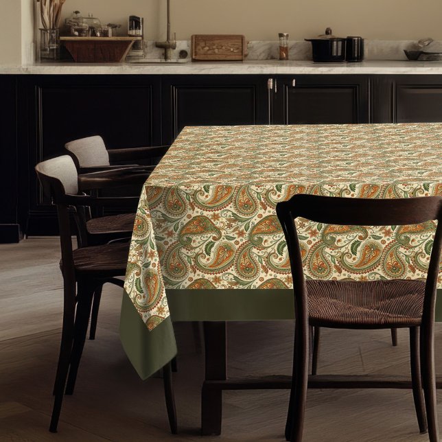 Warme Erde Tone Tablecloth Boho Essenz Akzent Tischdecke (Warm Earth-Tone Tablecloth Boho Dining Accent)