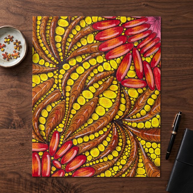 Warme erdige abstrakte botanische Achtsamkeit Puzzle (Von Creator hochgeladen)