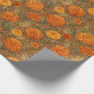 Warme erdige Ringelblumen-Blumenkunst Geschenkpapier