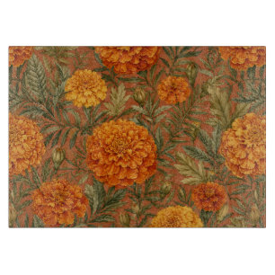 Warme erdige Ringelblumen-Blumenkunst Schneidebrett