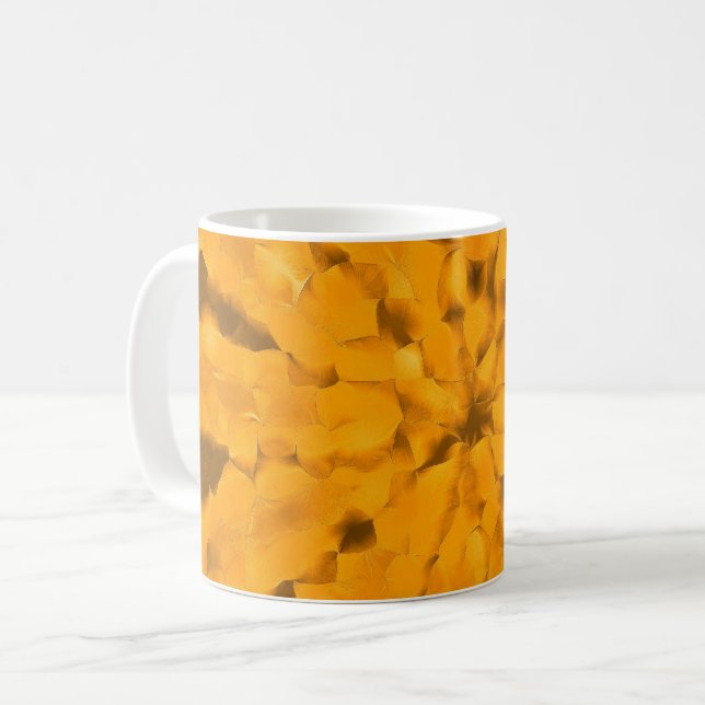 Warme Erdtöne Goldenes Ocker Fröhlich Kaffeetasse (Vorderseite Links)