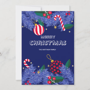 Warme Familie Frohe Weihnachtskarte Einladung