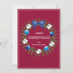 Warme Familie Frohe Weihnachtskarte Einladung