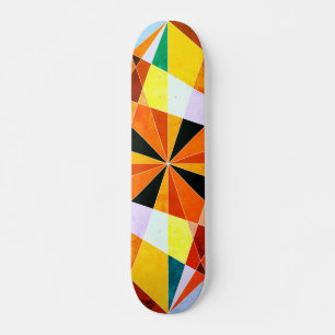 Warme Farben kühle eckige geometrische Formen Skateboard