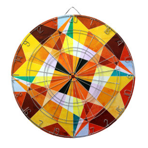 Warme Farben kühlen eckigen geometrischen Formen Dartscheibe