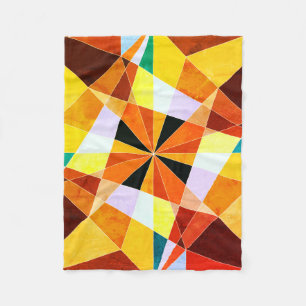 Warme Farben kühlen eckigen geometrischen Formen Fleecedecke