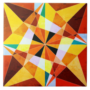 Warme Farben kühlen eckigen geometrischen Formen Fliese