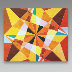 Warme Farben kühlen eckigen geometrischen Formen Geschenkpapier