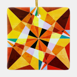 Warme Farben kühlen eckigen geometrischen Formen Keramikornament