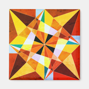 Warme Farben kühlen eckigen geometrischen Formen Magnet