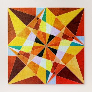 Warme Farben kühlen eckigen geometrischen Formen Puzzle