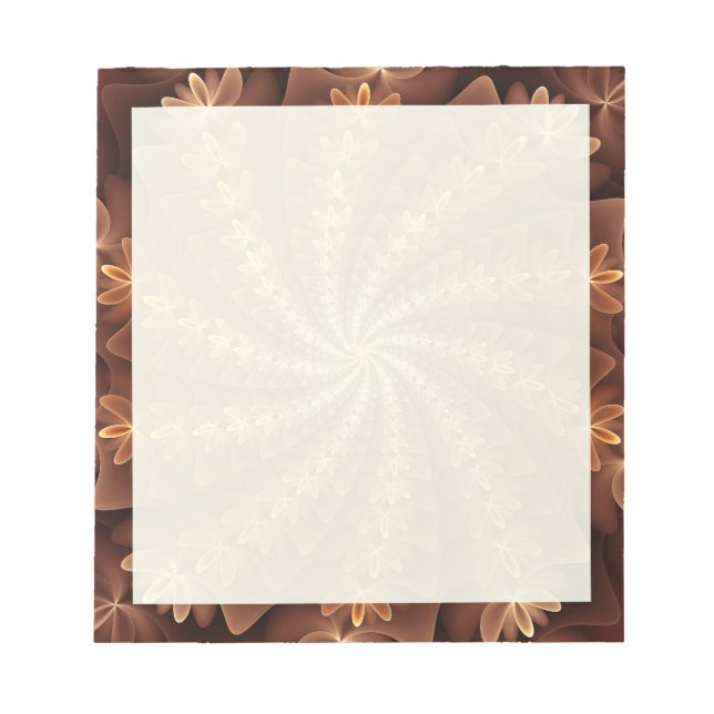 Warme Farben, modernes Abstraktes Fraktal Art Must Notizblock (Vorderseite)