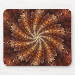 Warme Farben, modernes abstraktes Fraktal-Kunstmus Mousepad