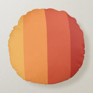 Warme Farben - Retro-Farbtöne Streifen  Rundes Kissen