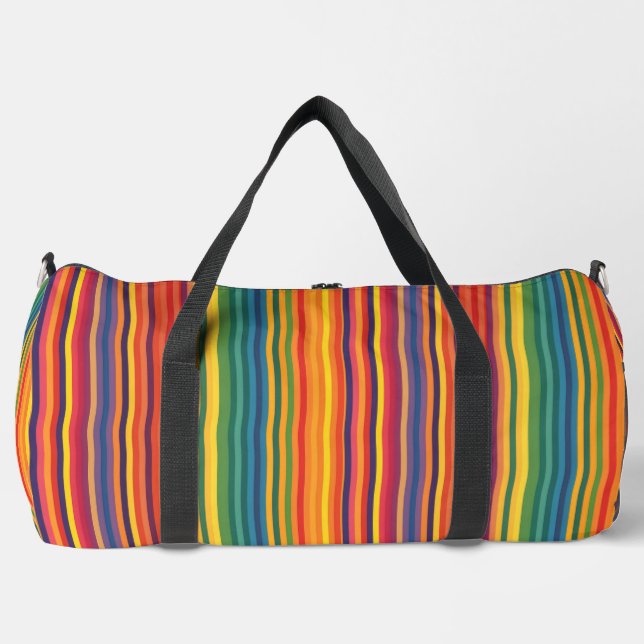 Warme Farben Streifen Muster Duffle Bag (Vorderseite)