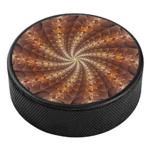 Warme Farben, trendige moderne Fraktal Art Muster Eishockey Puck