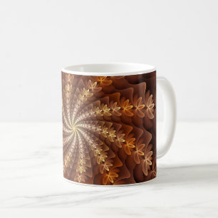 Warme Farben, trendige moderne Fraktal Art Muster Kaffeetasse