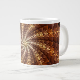 Warme Farben, trippige moderne fraktale Kunstmuste Jumbo-Tasse