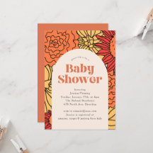 Warme farbige große Blumenarm Babydusche