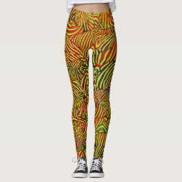 Warme, farbige Zebra Streifen Leggings
