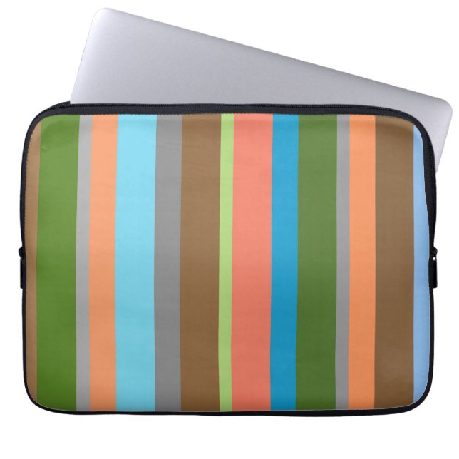 Warme Farbtöne gestreift Electronics Bag Laptopschutzhülle (Vorderseite)