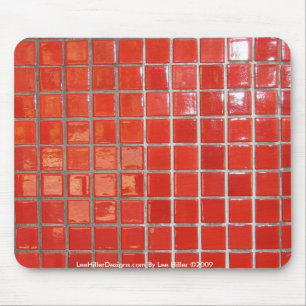 Warme Federn, AR-rote Fliesen, Mittelave-Maus Pad  Mousepad