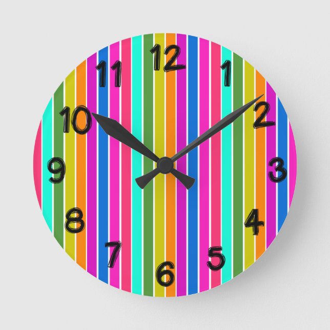 Warme Federstreifen  Runde Wanduhr (Vorderseite)
