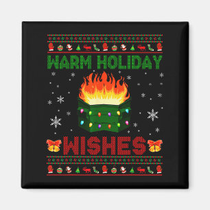 Warme Feiertagsgrüße Weihnachtslicht Sweater-Dumps Magnet