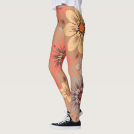 Warme Floral gemusterte Legging Leggings
