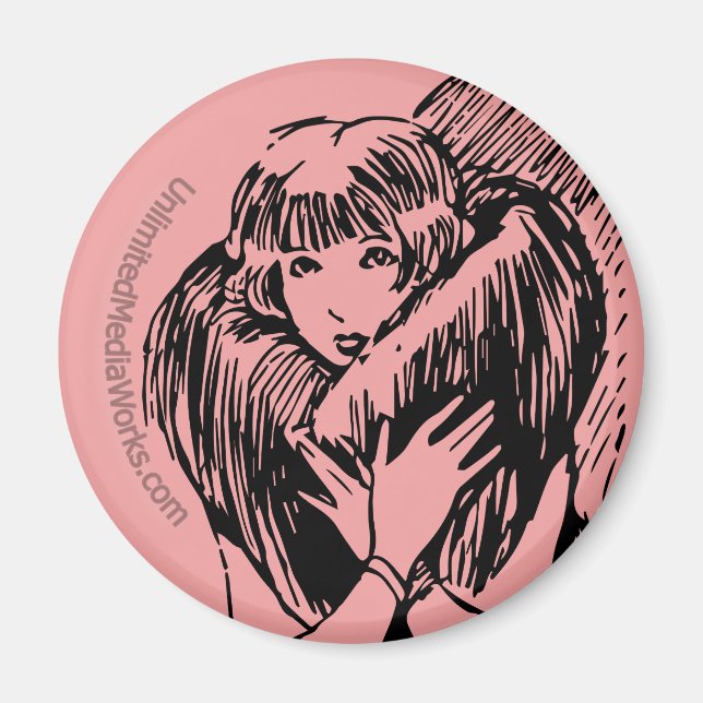 Warme Fuzzy Girl Magnet (Vorne)