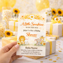 Warme gelbe Dschungelsafari-Tiere Baby Shower