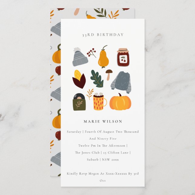 Warme, gemütliche Herbstkulisse für jedes Alter Ge Dankeskarte (Vorne/Hinten)