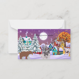 Warme gemütliche Wintergrußkarte elegant Mitteilungskarte