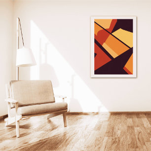 Warme geometrische abstrakte Wandkunst Poster