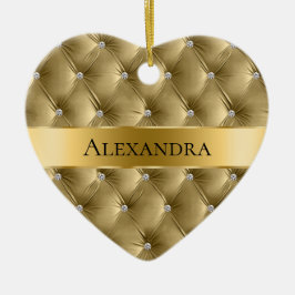 Warme Gold Luxus Imitats Samt Weihnachten Keramik Ornament